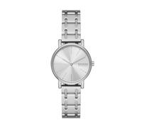 Skagen Signatur Lille Watch for Women, Silver Tone Quartz Two Hand Movement with Stainless Steel or Leather Strap