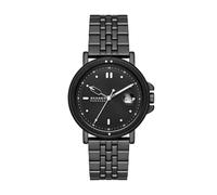 Skagen Signatur Sportuhr für Herren, Quarzwerk mit Edelstahl-Lederarmband, Dunkelgrau und Schwarz