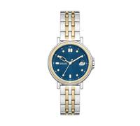 Skagen Signatur Uhr für Damen, Quarzwerk mit Edelstahl- oder Lederarmband, Silberton und Blau, 34MM