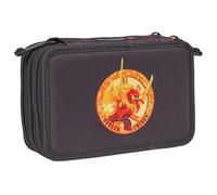 SKANDO BAGS 3-lagiges Etui mit Inhalt Lego® NINJAGO®, Dragon Energy: 3 Fächer mit Reißverschlüssen. Enthält Bleistifte, Farbstifte, Radiergummi, Anspitzer, Lineal und mehr. Elegant und organisiert.