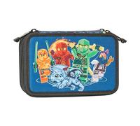 SKANDO BAGS LEGO® NINJAGO® Family Federmäppchen - Stilvolle Organisation für Schreibutensilien mit DREI geräumigen Fächern, sicheren Reißverschlüssen und einzigartigen 1x1 Lego-Details,