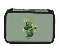 SKANDO BAGS LEGO® NINJAGO® Federmäppchen Junge gefüllt Spinjitzu Master - 3-Fach Federmappe mit 3 Fächern, Schulzubehör inklusive, 1 L, 19,5 x 6,5 x 13 cm - für Schule