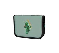 SKANDO BAGS LEGO® NINJAGO® Federmäppchen Junge gefüllt Spinjitzu Master - Federmappe mit Klappe inkl. Schulzubehör, Namensschild & Stundenplan, 20 x 14 x 4 cm - für Schule