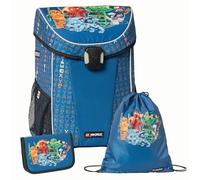 SKANDO BAGS NINJAGO Easy Light Schulranzen-Set - Kinderfreundliches Design mit geräumigem Rucksack, Fach für Lunchbox und reflektierenden Elementen, Family