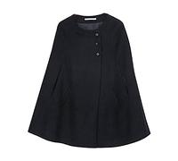 Skang Damen Jacke Winter Herbst und Mantel-Mantel-wilder Schal-Frauen-Winter-langer Wollmantel-Frauen-Mantel Damen Herbstjacke (Black, M)