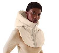 Skang Damenjacken Winter Falsche Weste für Damen, ärmellos, mit Reißverschluss, falsche Kapuze, Stehkragen, gepolsterte Weste, leichte, abnehmbare Winterweste Pullover Damen (Beige, L/XL)