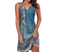 Skang Kleider Damen Festlich Elegant Sommer Tanktop-Kleid für Damen, stilvolles, bedrucktes, schmales Kleid Rotes Abendkleid Damen