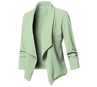 Skang Kurze Damen Blazer Sportlich Elegant Business Blazer Slim Fit Revers Outfit Leicht Geschäft Büro Short Bolero Jacke Outwear Festlich Modern Freizeit Oberteil Sakko