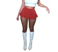 Skang Midi Rock Damen Mini-Faltenrock für Damen, sexy Club, hochelastischer Tennis-Skating-Rock, A-Linien-Rock Mini Rock Frauen Sexy Kurz