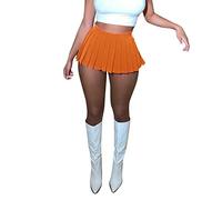 Skang Midi Rock Damen Mini-Faltenrock für Damen, sexy Club, hochelastischer Tennis-Skating-Rock, A-Linien-Rock Mini Rock Frauen Sexy Kurz