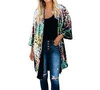 Skang Oversize Jacke Damen Pailletten Langarm Glitzer Party Glänzend Mantel Rave Oberbekleidung Pullover Weste