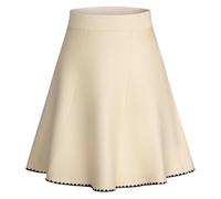 Skater Rock Damen Midirock Hohe Taille Rock A Linie Swing Faltenrock Aprikose L