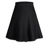 Skater Rock Damen Midirock Hohe Taille Rock A Linie Swing Faltenrock Schwarz L