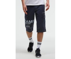 Skaterbermudas CAMP DAVID, Herren, Gr. M, Normalgrößen, blau, Popeline, Material: 100% Baumwolle, bedruckt, regular fit knielang, Hosen, aus Baumwolle (26092764-M) blau