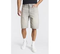 Skaterbermudas HUGO BLUE, Herren, Gr. 36, N-Gr, medium grau035, Denim/Jeans, Obermaterial: 100% Baumwolle, unifarben, regular fit knielang, Hosen, Vintage grey stone washed, Regular Fit, reine Baumwol