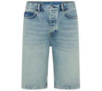 Skaterbermudas HUGO, Herren, Gr. 32, N-Gr, medium blau426, Denim/Jeans, Obermaterial: 100% Baumwolle, unifarben, straight fit knieumspielend, Hosen, 5-Pocket-Form, Straight Fit, reine Baumwolle (38716