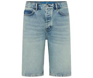 Skaterbermudas HUGO, Herren, Gr. 36, N-Gr, medium blau426, Denim/Jeans, Obermaterial: 100% Baumwolle, unifarben, straight fit knieumspielend, Hosen, 5-Pocket-Form, Straight Fit, reine Baumwolle (38716