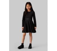 Skaterkleid CALVIN KLEIN JEANS "Ls Logo Tape Punto Dress", Mädchen, Gr. 14 (164), N-Gr, schwarz (ck schwarz), Jersey, Obermaterial: 66% Viskose, 30% Polyamid, 4% Elasthan, unifarben, regular fit knief