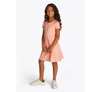 Skaterkleid TOMMY HILFIGER "ESSENTIAL SKATER DRESS SS", Mädchen, Gr. 86, N-Gr, rosa (coral ice), Jersey, Obermaterial: 100% Baumwolle, unifarben, ausgestellt, Rundhals, abgesteppt, Kleider Skaterkleid