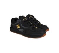 Skateschuh DC SHOES "Kalynx Zero", Herren, Gr. 12,5(46,5), gold (schwarz, gold), Obermaterial:Obermaterial: Leder (Kuh) / Futter: Textil / Außensohle: Gummi;, Schuhe (12915711-12,5) schwarz, gold