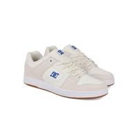 Skateschuh DC SHOES "Manteca 4 S", Gr. 7,5(40), weiß (weiß, blau), Obermaterial: Leder (Kuh) / Futter: Textil / Außensohle: Gummi, Schuhe (81846063-7,5) weiß, blau