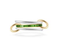 Skcess 2MM Trauringe Damen Edelstahl, Stapelring Set 3 Ringe Form Damenring mit Zirkonia Rechteckschliff Grün, Damen Ring Hochzeit Vintage Silber Gold, Gr.60 (19.1)