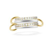 Skcess 2MM Verlobungsring Herren Personalisiert Edelstahl, 4 Ringe Stapelring Set Form Verlobungsring für Mann mit Zirkonia, Herren Ringe Vintage Gold Silber, Gr.54 (17.2)