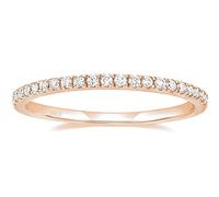 Skcess Damen Ring Vintage 925 Sterling Silber, Ewigkeitsring Dünn Zierlich Form Ehering Frau, Damen Ring Verlobungsring Gold Rose, Gr.58 (18.5)
