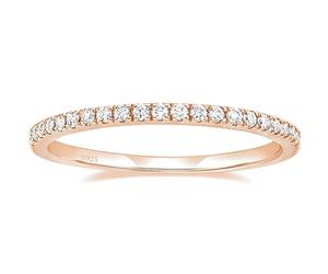 Skcess Damen Ring Vintage 925 Sterling Silber, Ewigkeitsring Dünn Zierlich Form Ehering Frau, Damen Ring Verlobungsring Gold Rose, Gr.58 (18.5)
