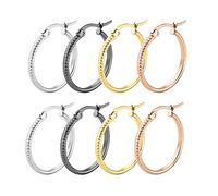 Skcess Ohrringe Mehrfarbig, Creolen Titan Stahl Hohler Großer Kreis Kleines Geschenk Für Frauen