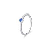 Skcess Platin Verlobungsring Damen, Verlobungsring 3mm Topas Blau 0.1ct Kein Edelstein Größe 60 (19.1)