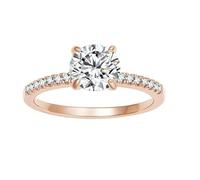 Skcess Ring Ehering Damen 925 Sterling Silber, Ewigkeitsring Form Verlobungsring Frauen mit Zirkonia, Damen Trauringe Vintage Gold Rose, Gr.61 (19.4)