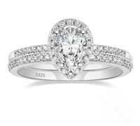 Skcess Ring Verlobung Damen 925 Sterling Silber, Ewigkeitsring Form Damenring mit Zirkonia, Damen Verlobungsring Vintage Silber, Gr.58 (18.5)