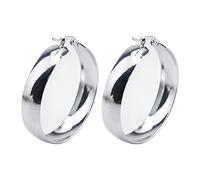 Skcess Statement Ohrringe Damen Silber, Creolen Ohrring Edelstahl Großer Kreis Hochzeitstag Geschenke Für Frauen