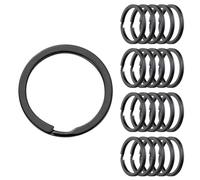 SKDFHOD 20 Stück Schlüsselring, Schwarz Metall Flache Schlüsselringe, Schlüsselanhänger,DIY Schlüsselanhänger Zubehör, für DIY Handwerk Haus, Auto, Schlüssel,Halsketten,Armbänder,Ohrringe,Basteln