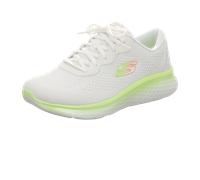 Skechers Damen, Weißes Netzgewebe mit Limettenbesatz, 37 EU