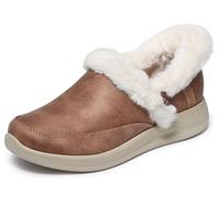 Skechers Damen-Slipper Cozy Escape – Kastanie, Performtex Kunstfell – Größe 37,5 EU