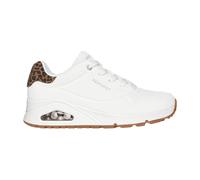Skechers Damen UNO Jungle Nite Sneaker, White Durabuck/Leopard Printed Suede/Mesh Tri, 37 EU