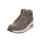 Keilsneaker SKECHERS "UNO-STACRE SHINE", Damen, Gr. 41, grün (olivgrün), Veloursleder, Lederimitat, Textil, casual, Schuhe, High Top Sneaker, Schnürboots mit Luftkammern Sohle (51250161-41) olivgrün