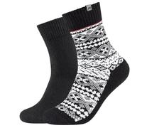 Skechers 2PPK Men Casual Fashion Jacquard Socks SK41049-9999, Men socks, Black, 39-42 EU