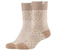2er Pack SKECHERS Casual Cozy Jacquard Crew Socken Damen 1202 - offwhite mouline 39-42
