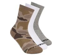 Skechers 3 Pack Boys' Crew Camo Socken in Camouflage, Größe Medium