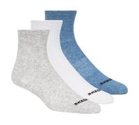 Skechers 3 Pack Boys' Crew Cotton Socken in Grau/Blau, Größe Medium