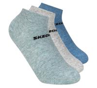 Skechers 3 Pack Boys' Low Cut Cotton Socken in Blau, Größe Medium