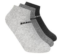 Skechers 3 Pack Boys' Low Cut Cotton Socken in Grau, Größe Medium