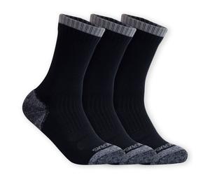 Skechers 3 Pack Half Terry Work Crew Socken in Schwarz/Grau, Größe Medium