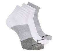 Skechers 3 Pack Männer's Colorblock Quarter Socken in Grau, Größe Groß
