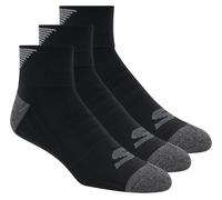 Skechers 3 Pack Männer's Half Terry Quarter Crew Socken in Schwarz, Größe Groß