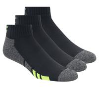 Skechers 3 Pack Männer's Half Terry Quarter Crew Socken in Schwarz, Größe Groß