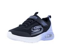Skechers Microspec Max Advance Fly 3.0 Sneaker für Mädchen, Schwarzes Netzgewebe mit Lavendelbesatz, 1.5 UK Child